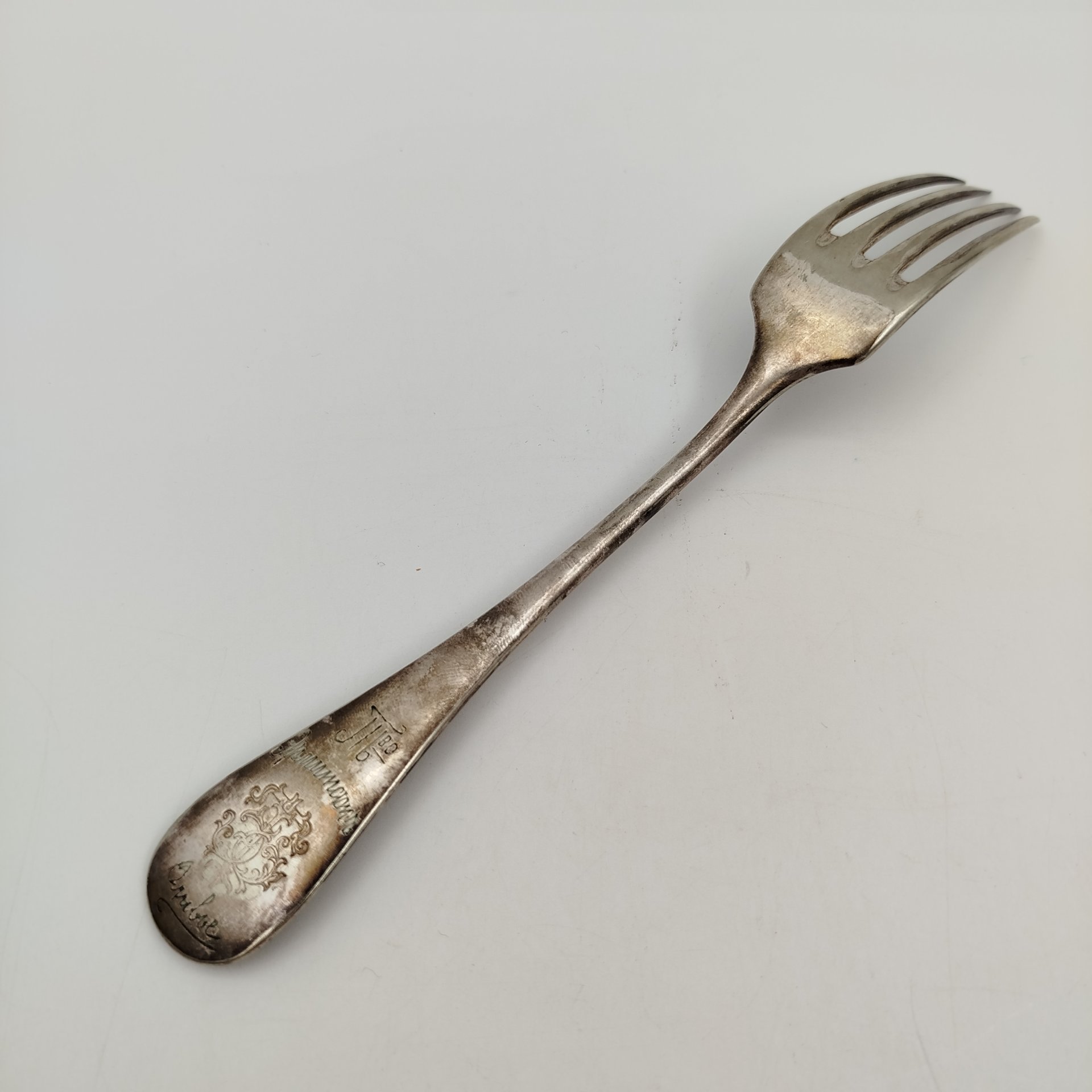 Вилка обеденная, латунь, серебрение, Christofle, Франция, 1890-1910 гг., Christofle