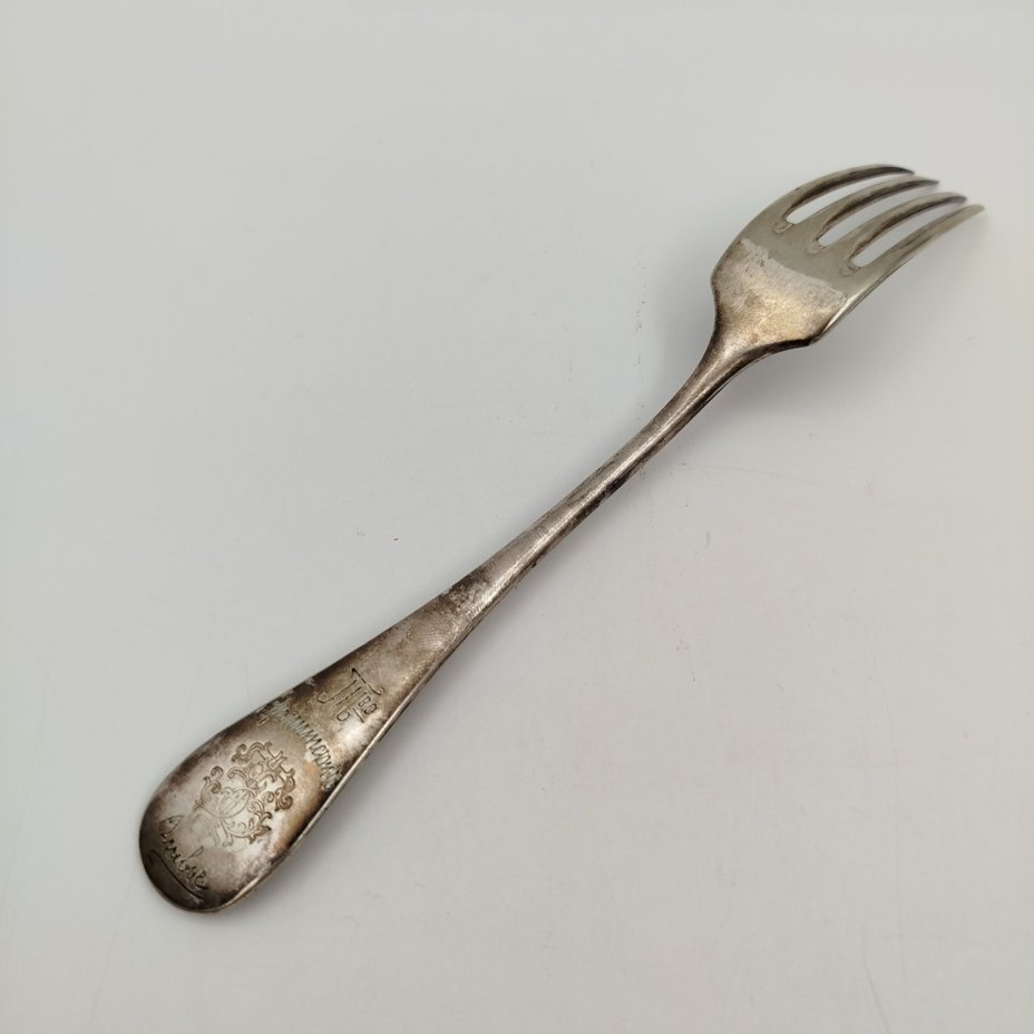 Вилка обеденная, латунь, серебрение, Christofle, Франция, 1890-1910 гг., Christofle