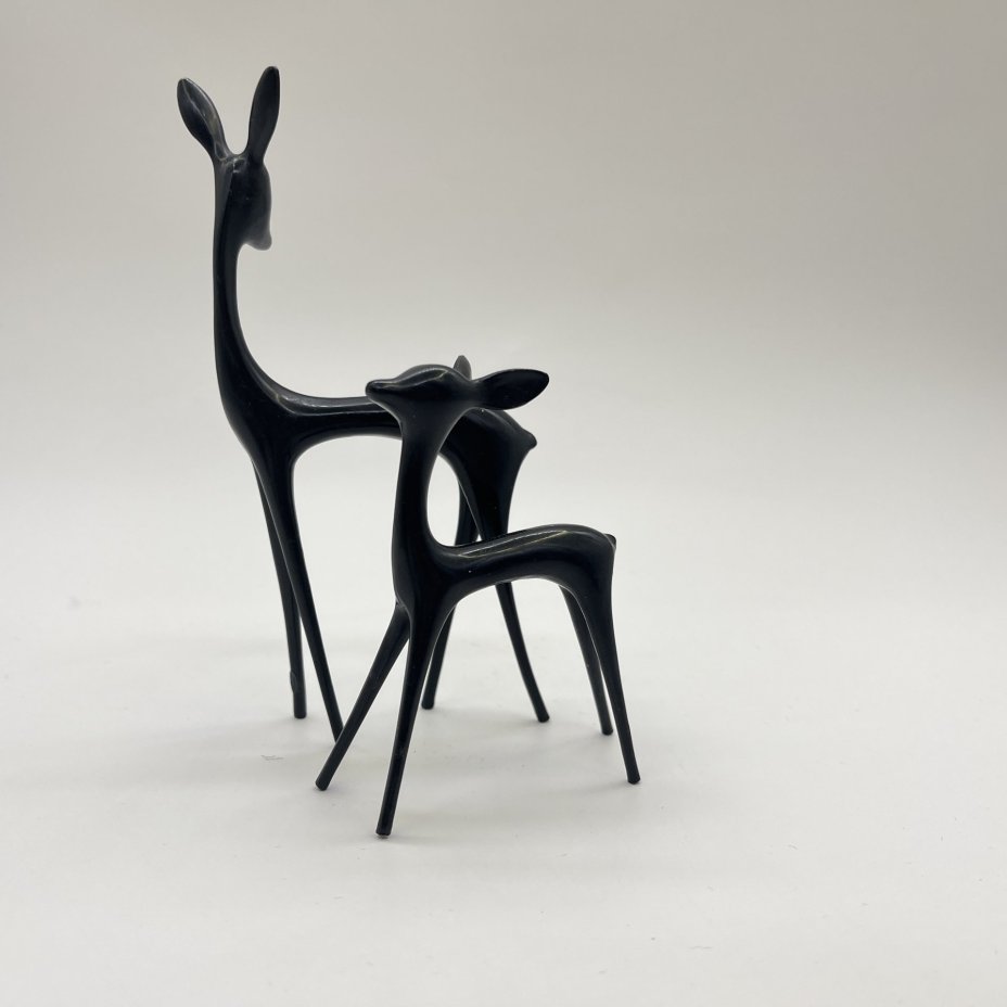 Статуэтки парные монотонные "Косули", пластик, СССР, 1970-1980 гг.