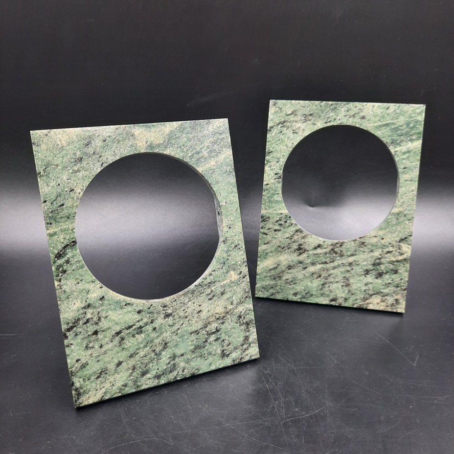 Фоторамки парные с круглыми прорезями, Производственное объединение "Уралкварцсамоцветы", поделочный камень, СССР, 1970-1990 гг.