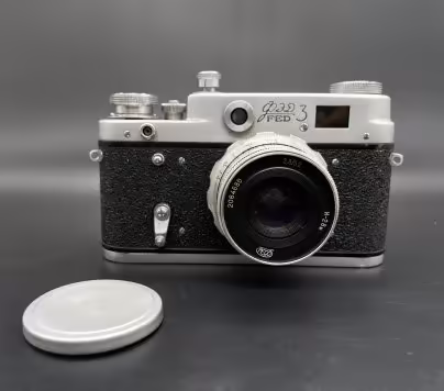 Фотоаппарат "ФЭД-3" с объективом "Индустар-26М" в оригинальном кофре, Харьковский машиностроительный завод им. Дзержинского (ФЭД)
