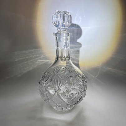 Штоф, украшенный растительным декором, хрусталь, СССР, 1970-1990 гг.
