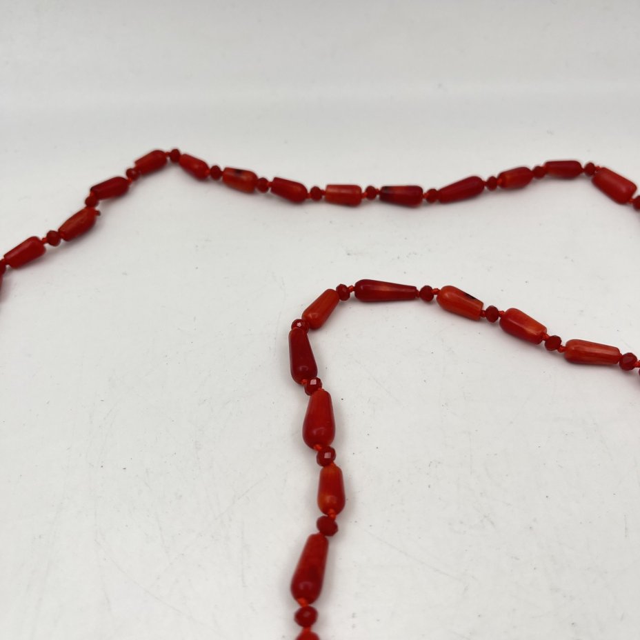 Бусы винтажные, натуральный коралл