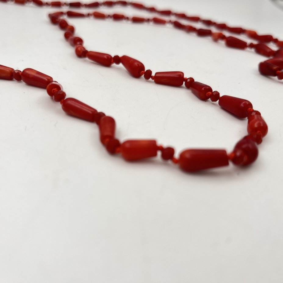 Бусы винтажные, натуральный коралл