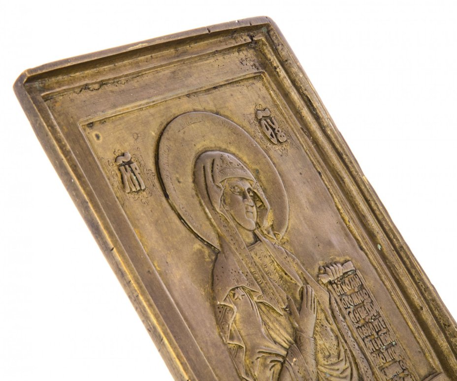 Икона Божией Матери из Деисусного чина ("Агиосоритисса"), бронза, литье, Российская Империя, 1850-1890 гг.