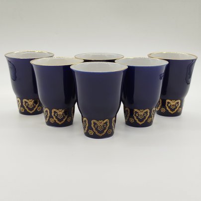Набор из шести стаканов с растительным декором