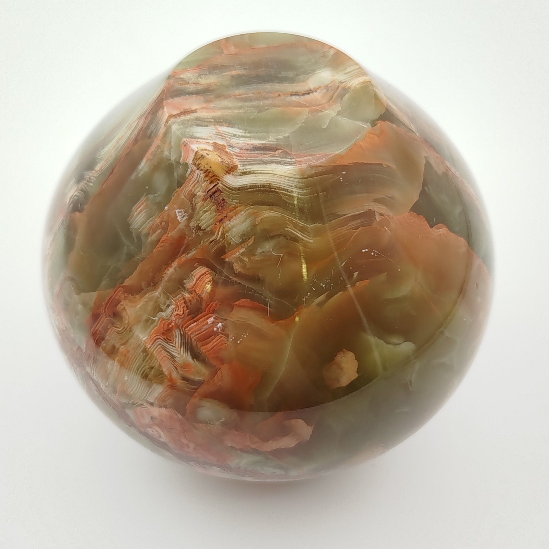 Ваза округлой формы для маленького букета, натуральный камень (оникс), резьба, Азия, 2000-2015 гг.