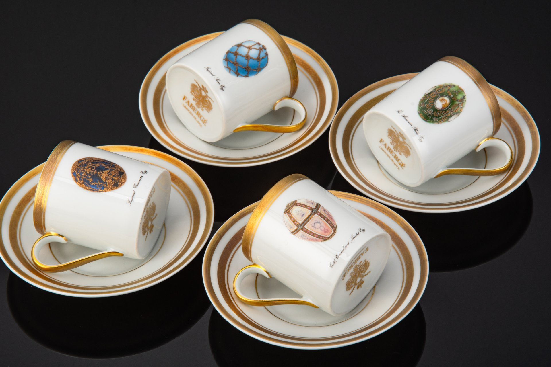 Набор  из кофейный пар в оригинальной коробке с сертификатом, Фаберже (Faberge)