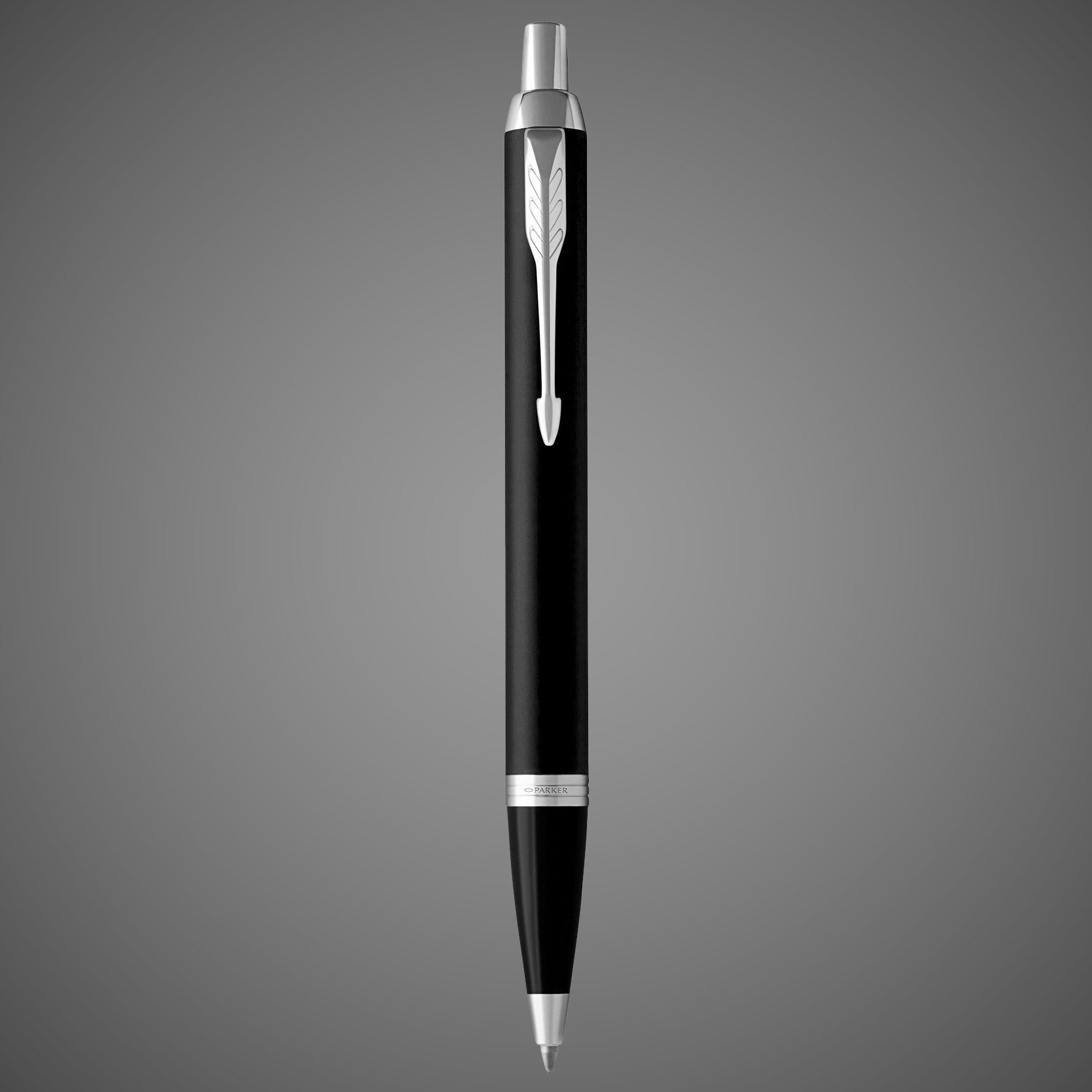 Шариковая ручка Parker IM Metal Black CT лак матовый, стержень: M, цвет чернил: black, в подарочной упаковке., Лаки и смолы: лак, латунь, пластик, хром