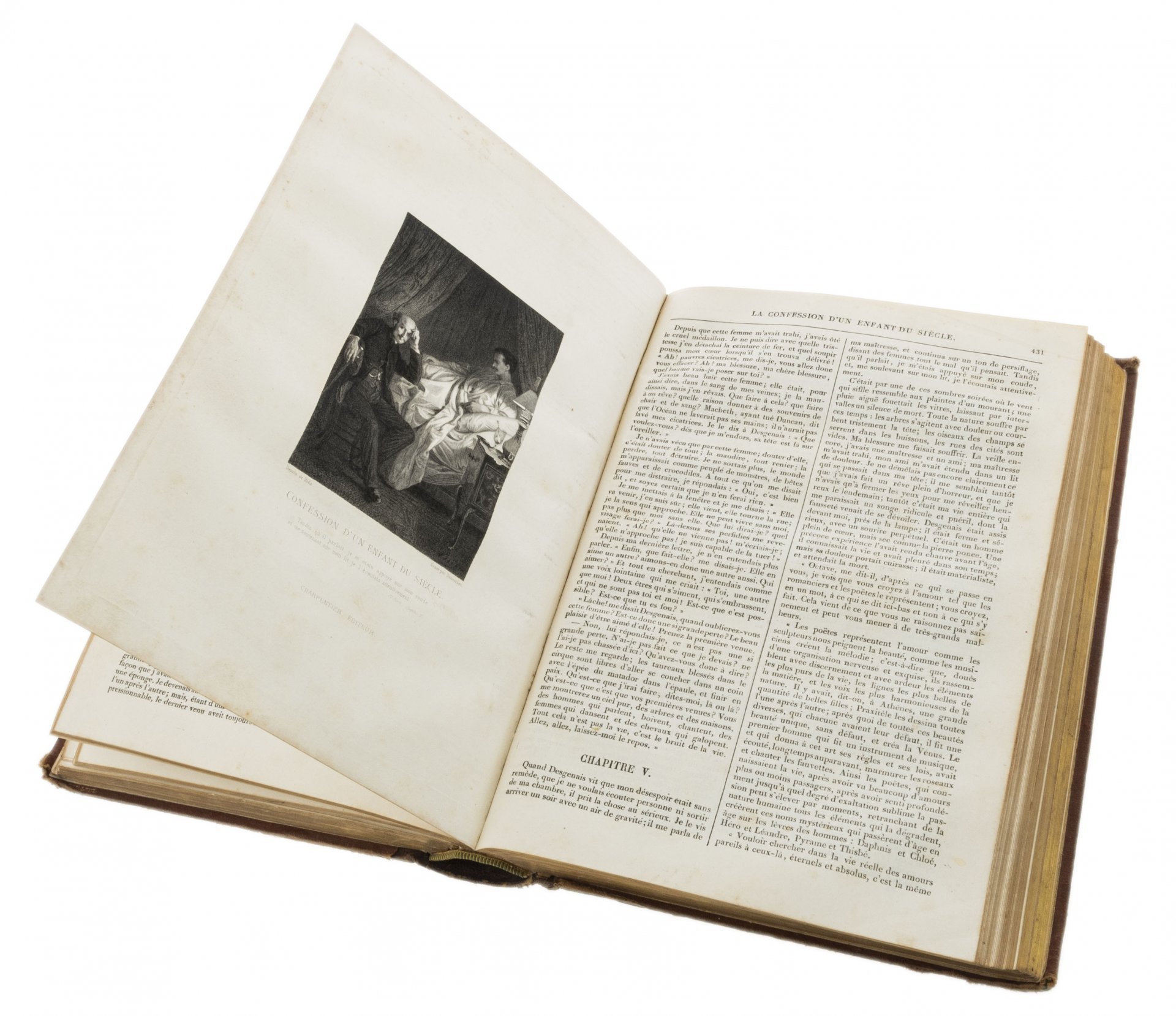 Книга "Oeuvres de Alfred de Musset poesies" (произведения поэзии Альфреда де Мюссе), бумага, печать, золотой обрез, Париж, Франция, 1867 г.