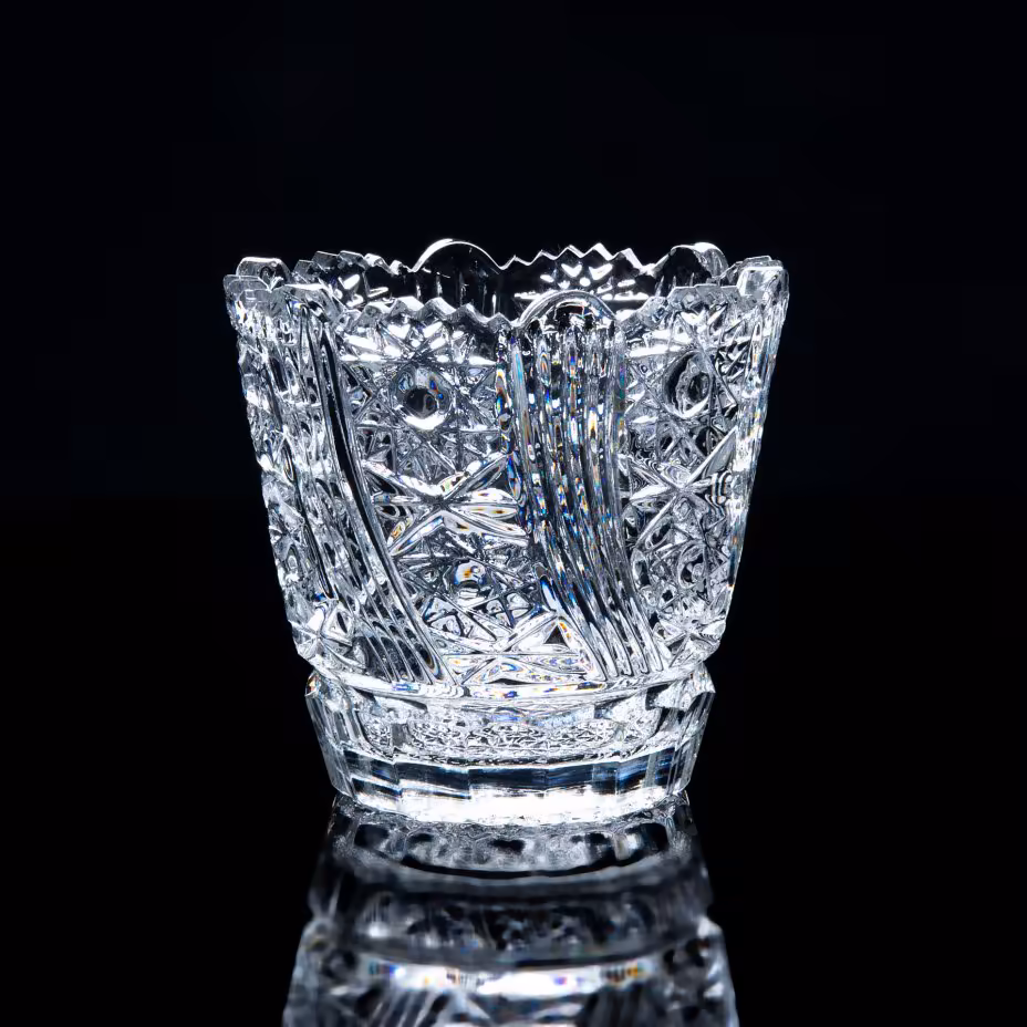 Ваза с рельефным декором, хрусталь, алмазная грань, СССР, 1970-1990 гг.
