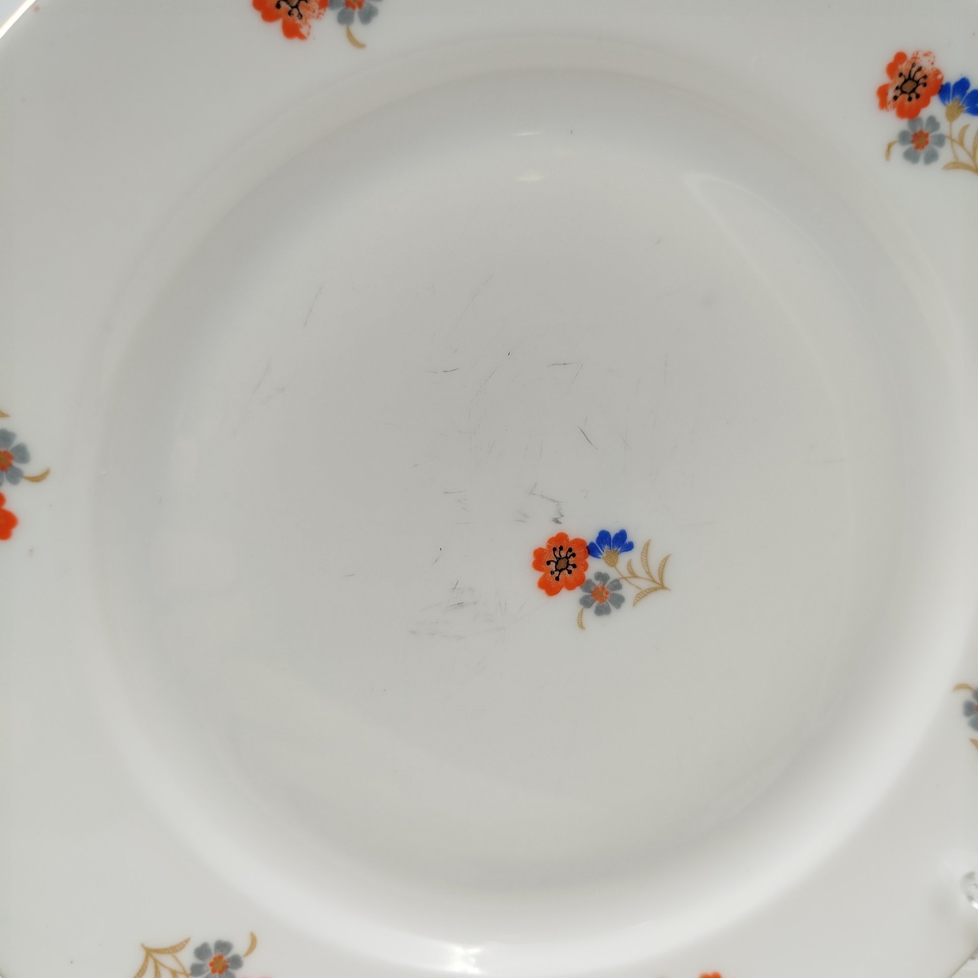 Набор десертных тарелок с цветочным декором на 5 персон, фарфор, деколь, золочение, Bavaria Porzellan, Германия, 1950-1980 гг.