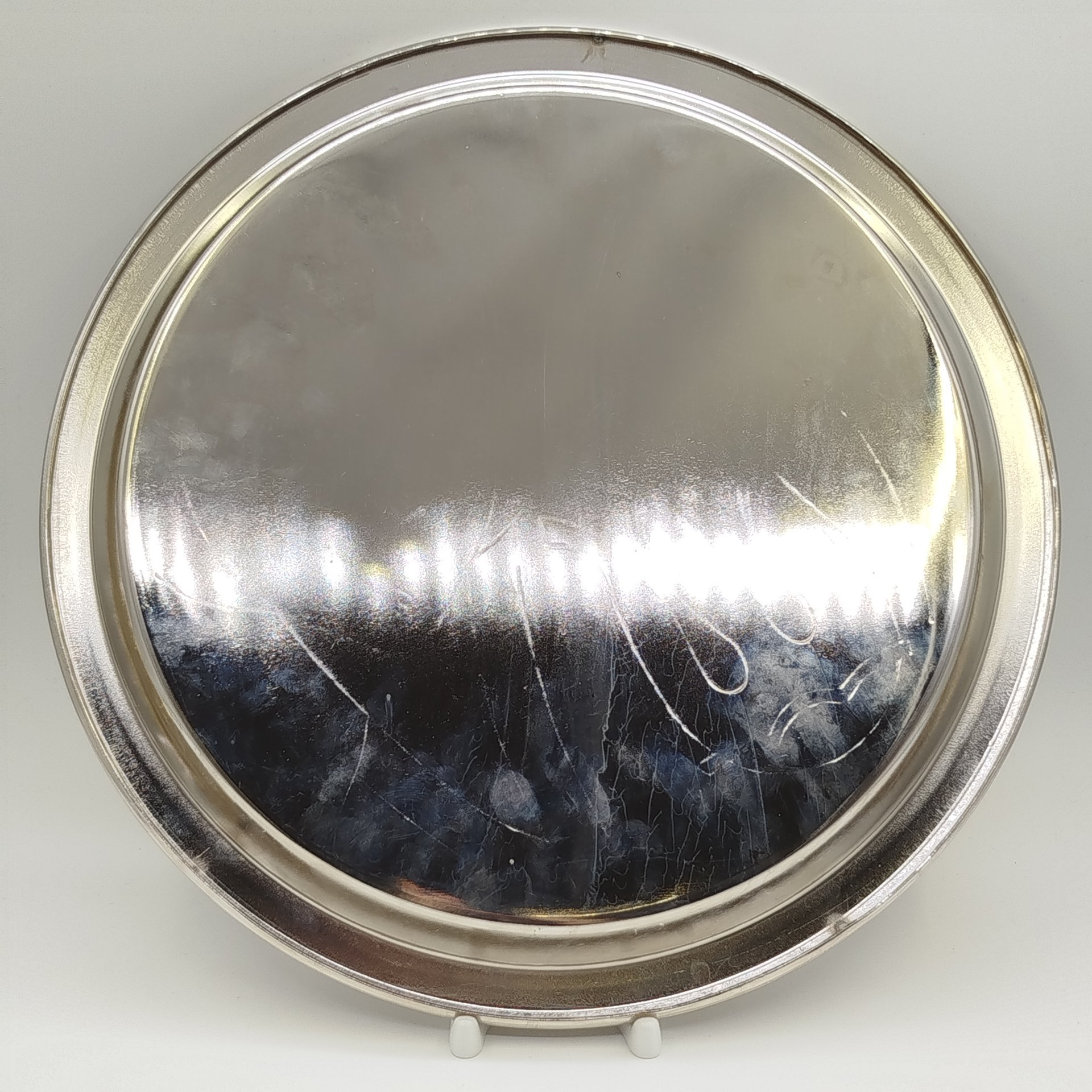 Поднос "Каменный цветок", Калининградский машиностроительный завод, медь, никелирование, СССР, 1960-1980 гг.