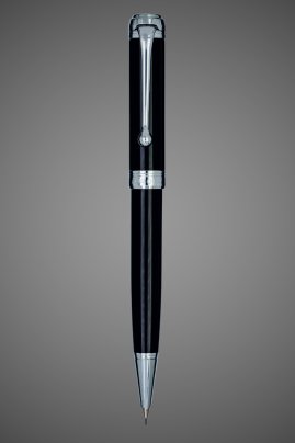 Механический карандаш Aurora Talentum Resina Black CT, в подарочной коробке, Лаки и смолы: смола, хром