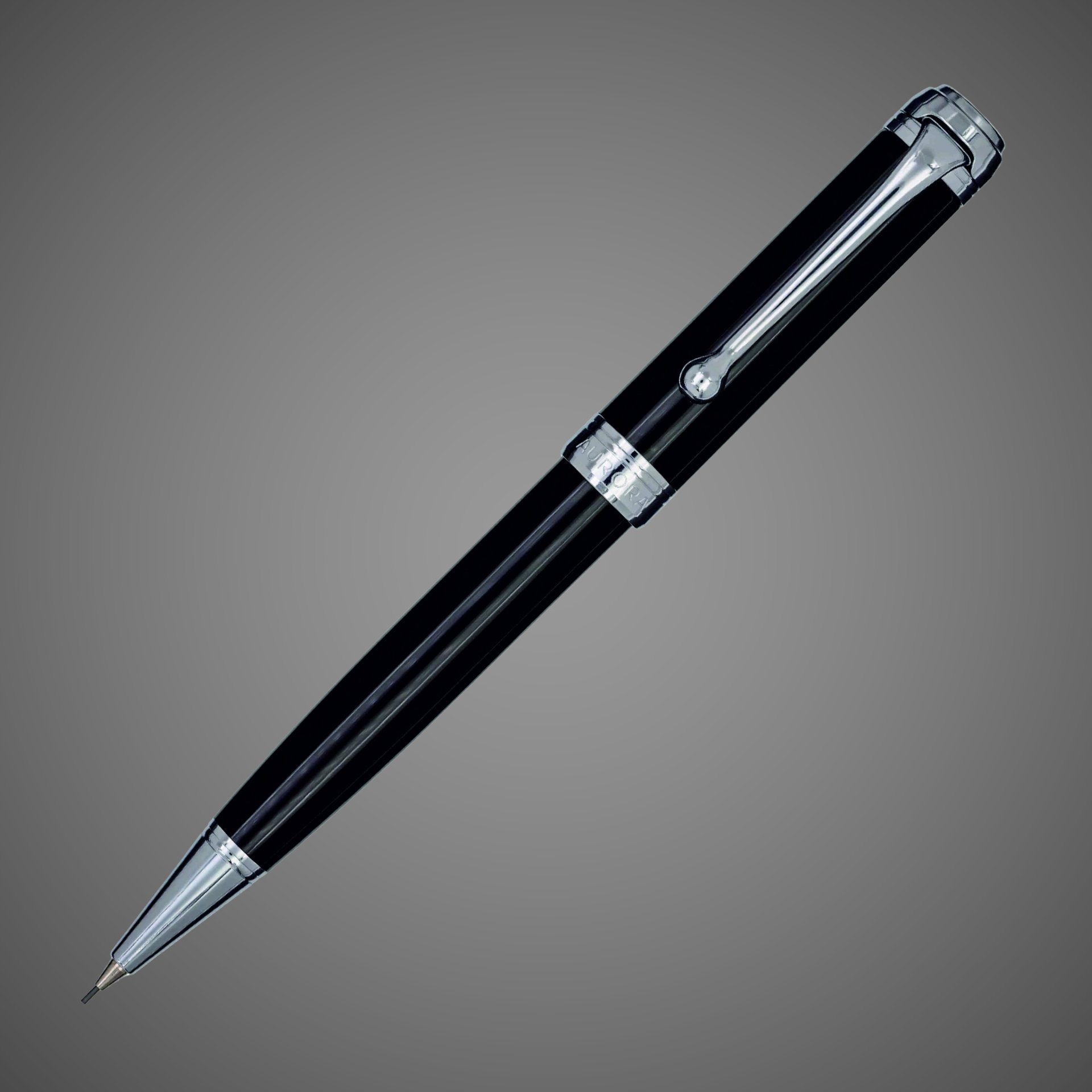 Механический карандаш Aurora Talentum Resina Black CT, в подарочной коробке, Лаки и смолы: смола, хром