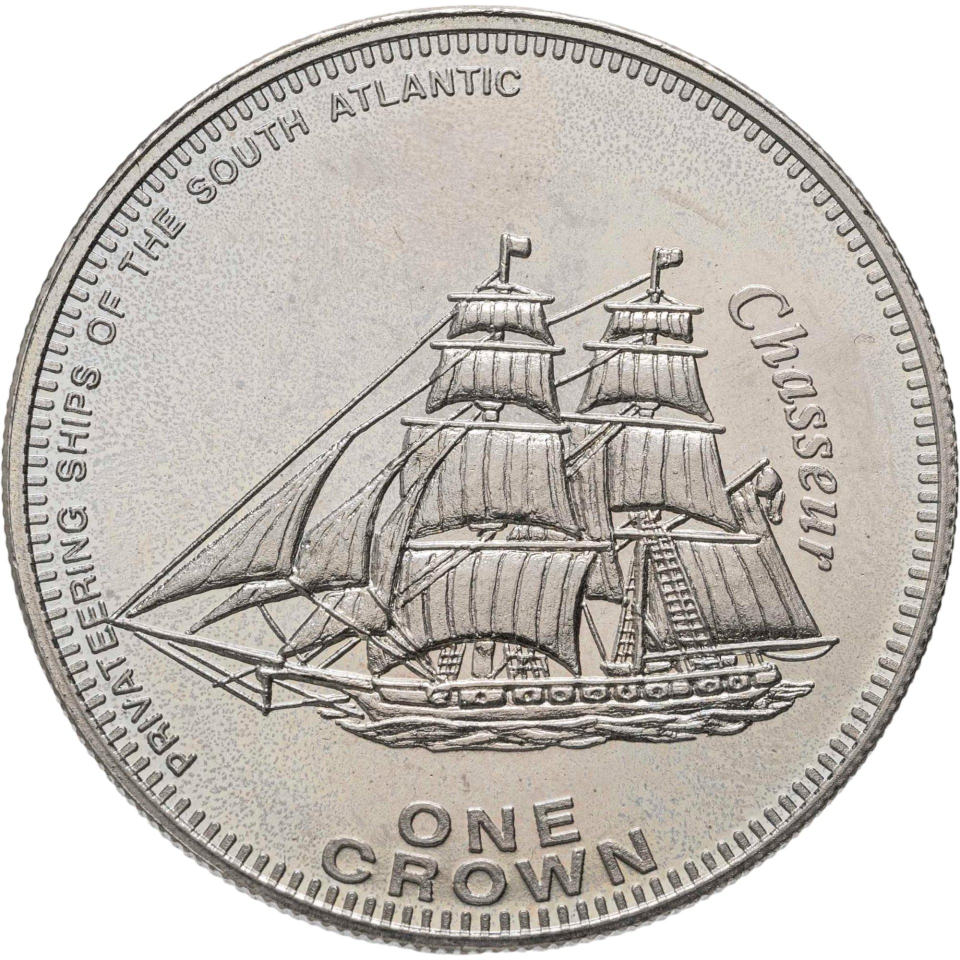 Тристан-да-Кунья 1 крона (crown) 2006 Корабли-приватиры Южной Атлантики - "Chasseur"