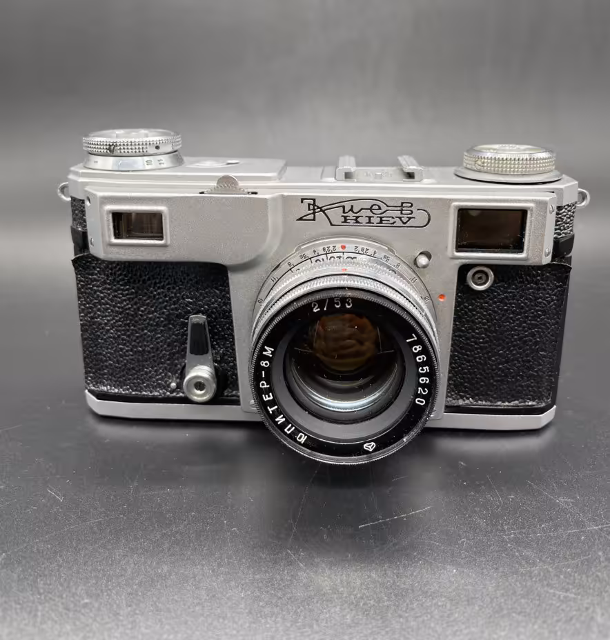 Фотоаппарат "Киев-4А" с объективом "Юпитер-8М", в оригинальном чехле, Киевский завод «Арсенал»