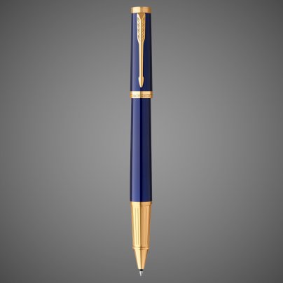 Ручка-роллер Parker "Ingenuity Blue GT" стержень: F, цвет чернил: black, в подарочной упаковке., Лаки и смолы: лак, легированная сталь, позолота