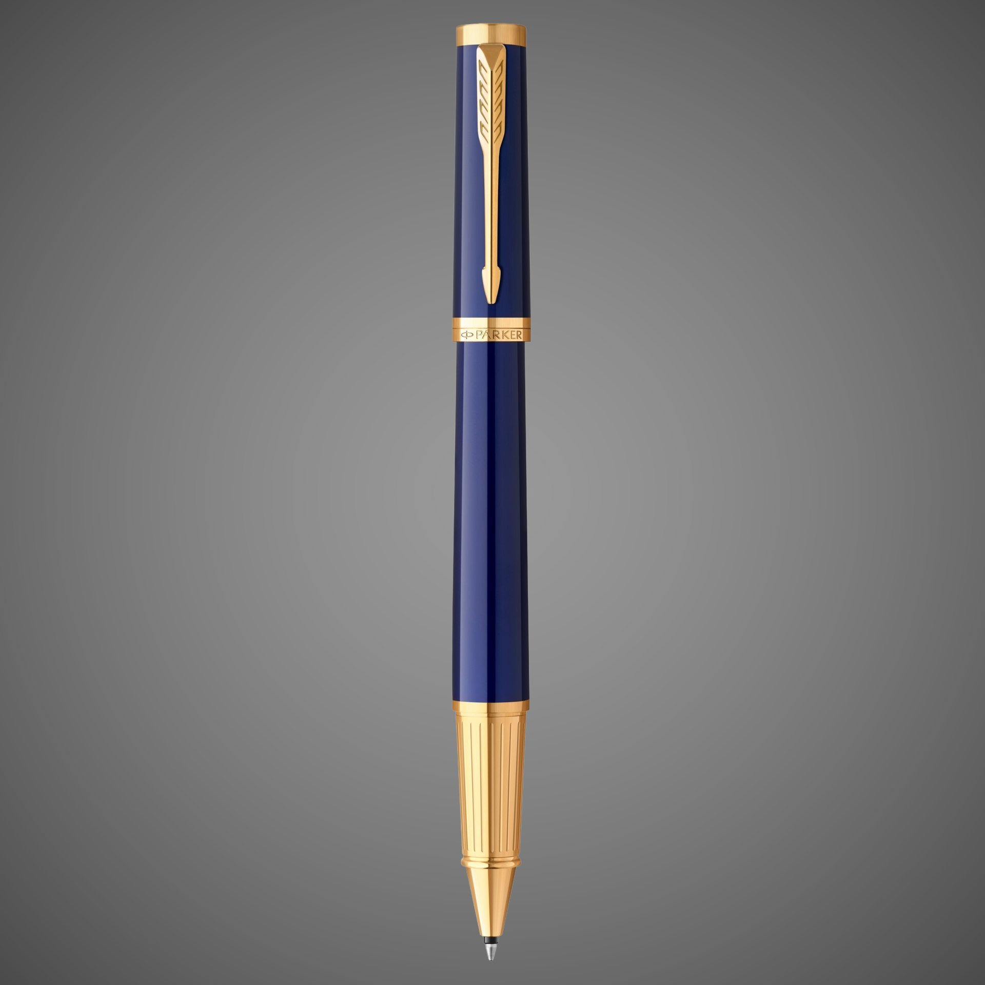 Ручка-роллер Parker "Ingenuity Blue GT" стержень: F, цвет чернил: black, в подарочной упаковке., Лаки и смолы: лак, легированная сталь, позолота