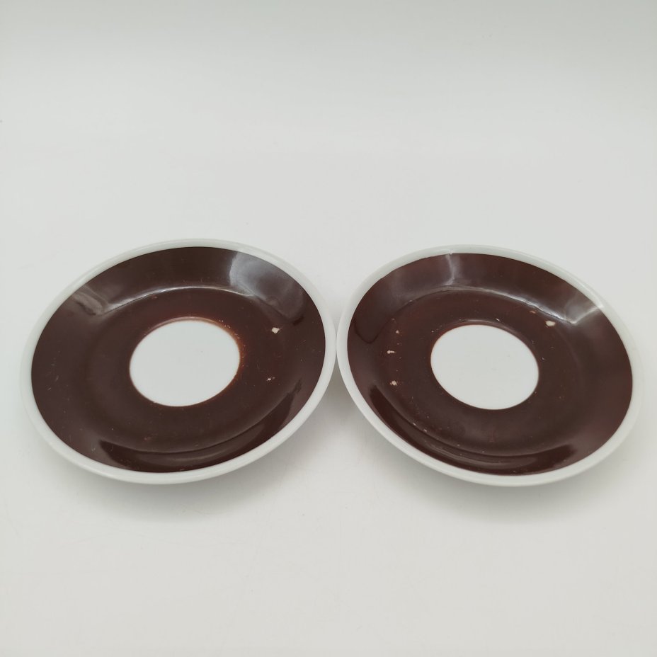 Кофейный сервиз с абстрактным декором на 5 персон (10 предметов), фарфор, крытье, Kahla, ГДР, 1960-1980 гг.