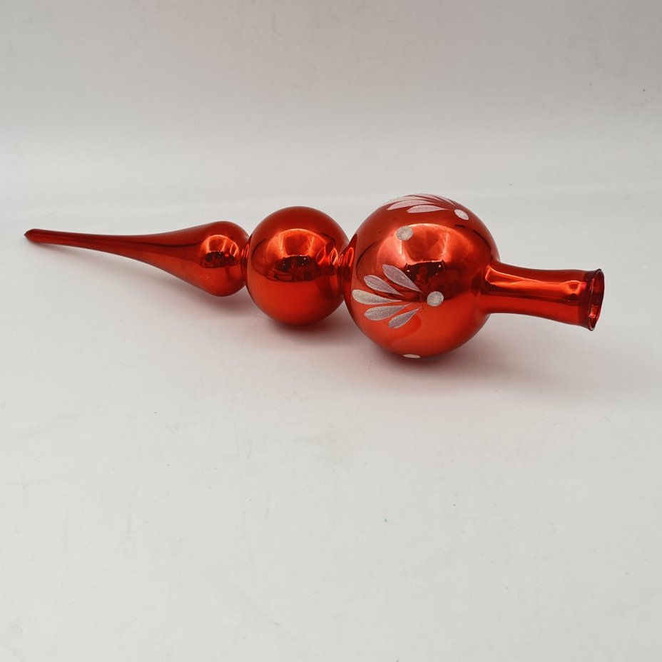 Игрушка елочная "Пика" (навершие/наконечник на елку), стекло, краска, СССР, 1970-1990 гг.