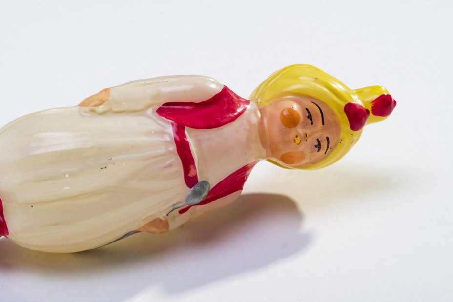 Винтажная елочная игрушка "Маленький Мук", стекло, роспись, металл, СССР, 1950-1970 гг.
