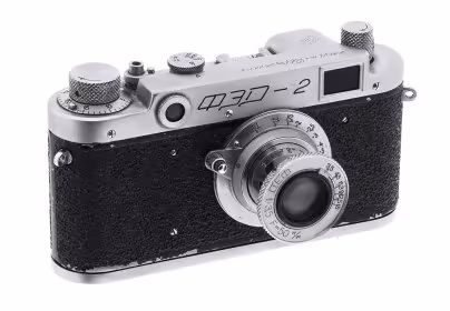 Фотоаппарат "ФЭД-2" в оригинальном кофре, металл, пластик, стекло, кожа, Завод им. Ф. Э. Дзержинского г. Харьков, СССР, 1955-1956 гг.