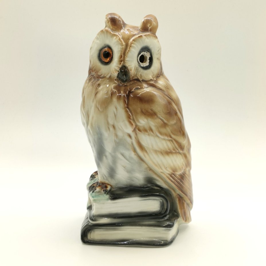 Плафон для ночника "Сова", фарфор, роспись, композитный материал, Heinz & Co., Германия, 1954-1972 гг.