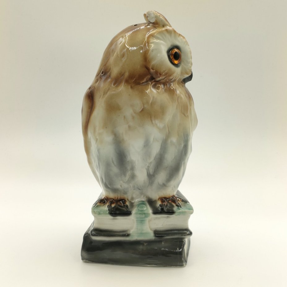 Плафон для ночника "Сова", фарфор, роспись, композитный материал, Heinz & Co., Германия, 1954-1972 гг.