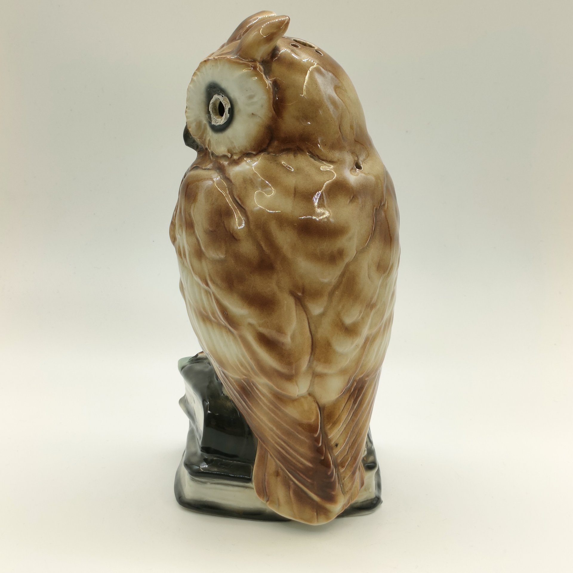 Плафон для ночника "Сова", фарфор, роспись, композитный материал, Heinz & Co., Германия, 1954-1972 гг.