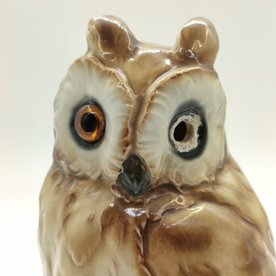 Плафон для ночника "Сова", фарфор, роспись, композитный материал, Heinz & Co., Германия, 1954-1972 гг.