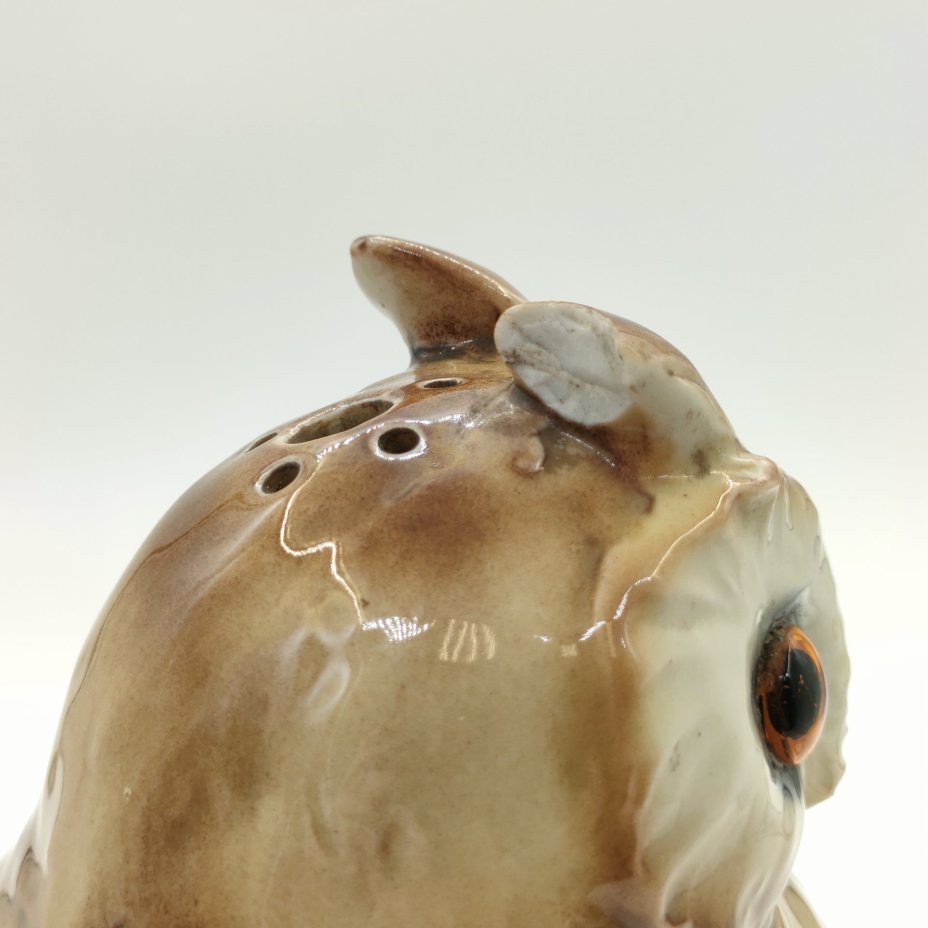 Плафон для ночника "Сова", фарфор, роспись, композитный материал, Heinz & Co., Германия, 1954-1972 гг.