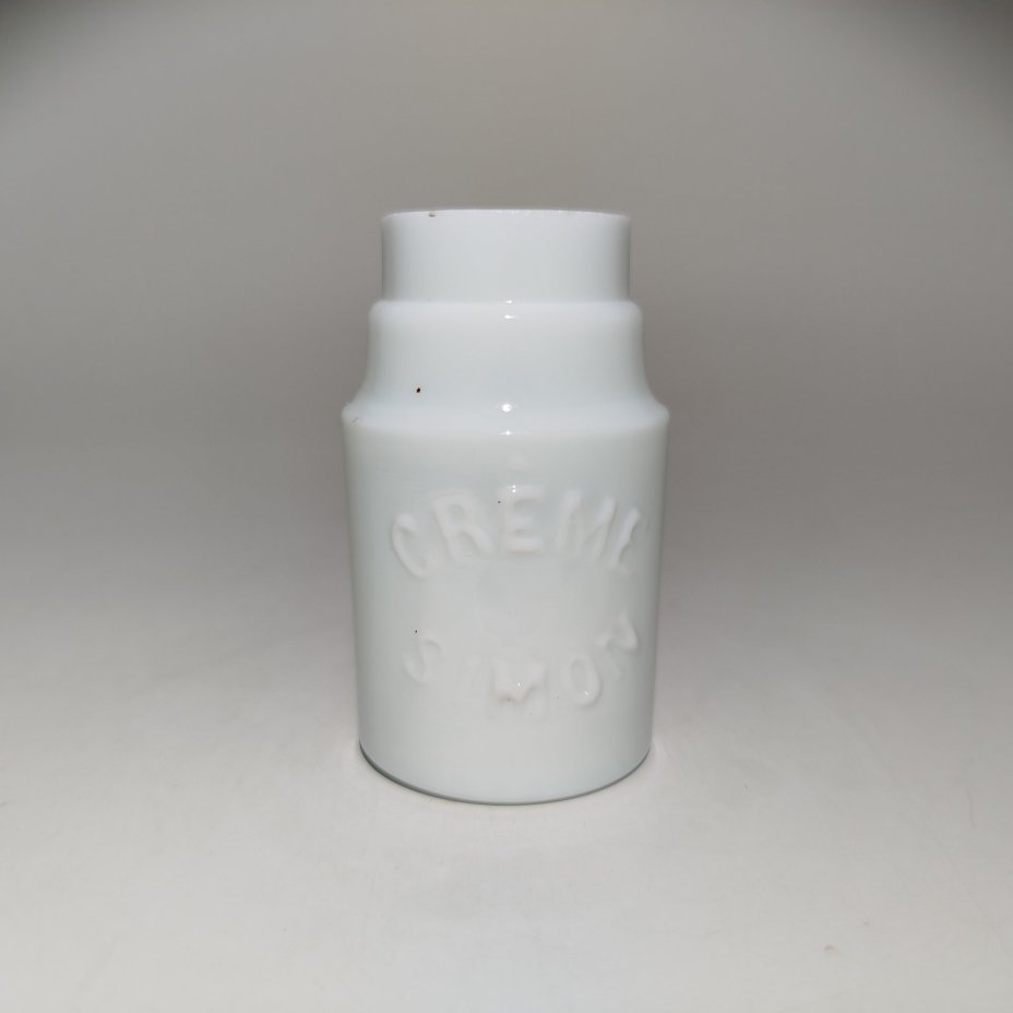 Флакон "Crème Simon", стекло, молочное, Франция, 1880-1920 гг.