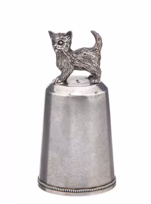Стопка с фигуркой котенка, серебро 916 пр., 800 пр., СССР, Западная Европа, 1970-1990 гг.