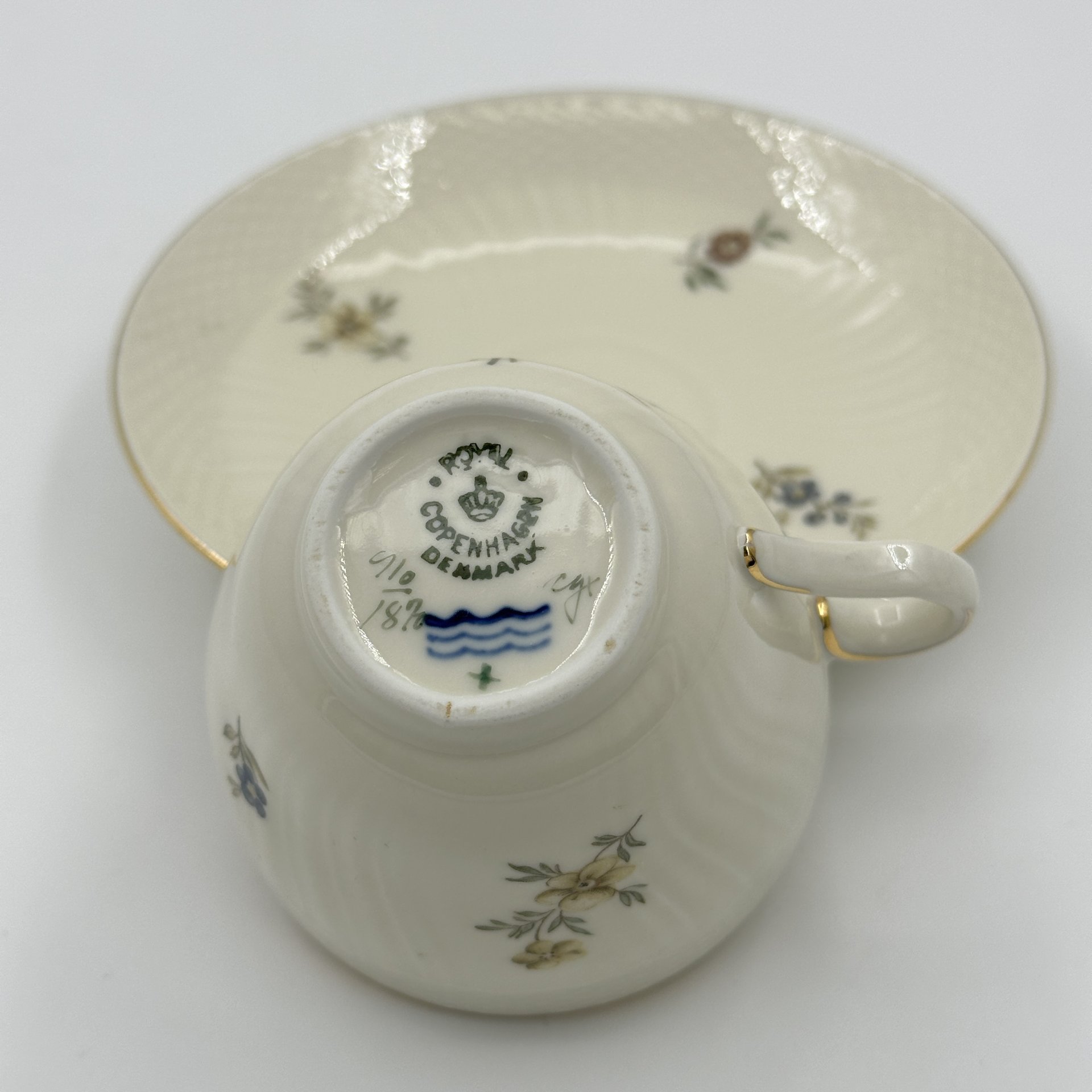 Пара чайная с цветочным декором, Royal Copenhagen