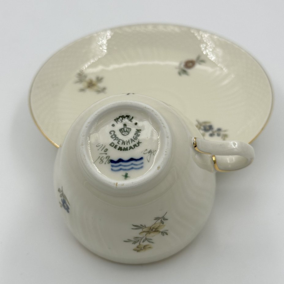 Пара чайная с цветочным декором, Royal Copenhagen