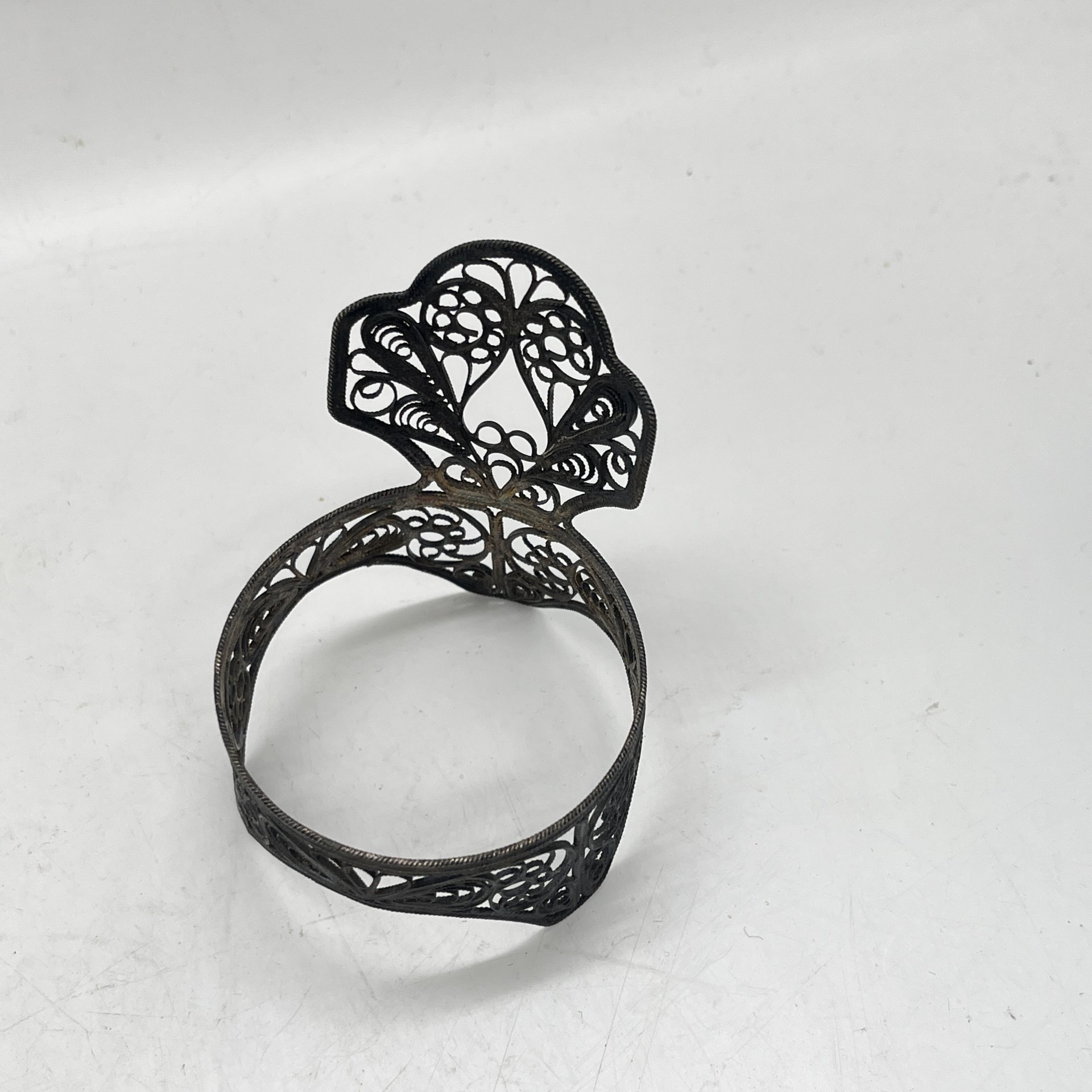 Оплетка для солонки в технике ажурная скань, металл, ажурная скань, СССР, 1960-1980 гг.