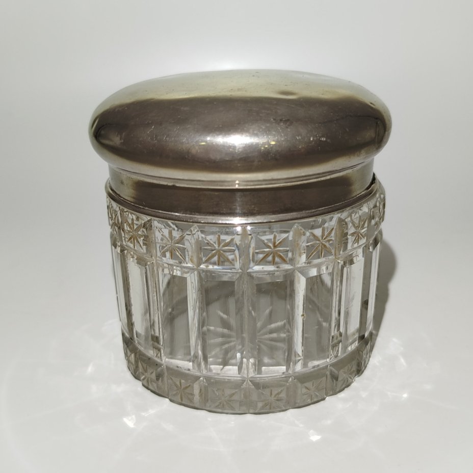 Банка (шкатулка) из парфюмерного набора, металл, стекло, Европа, 1900-1930 гг.