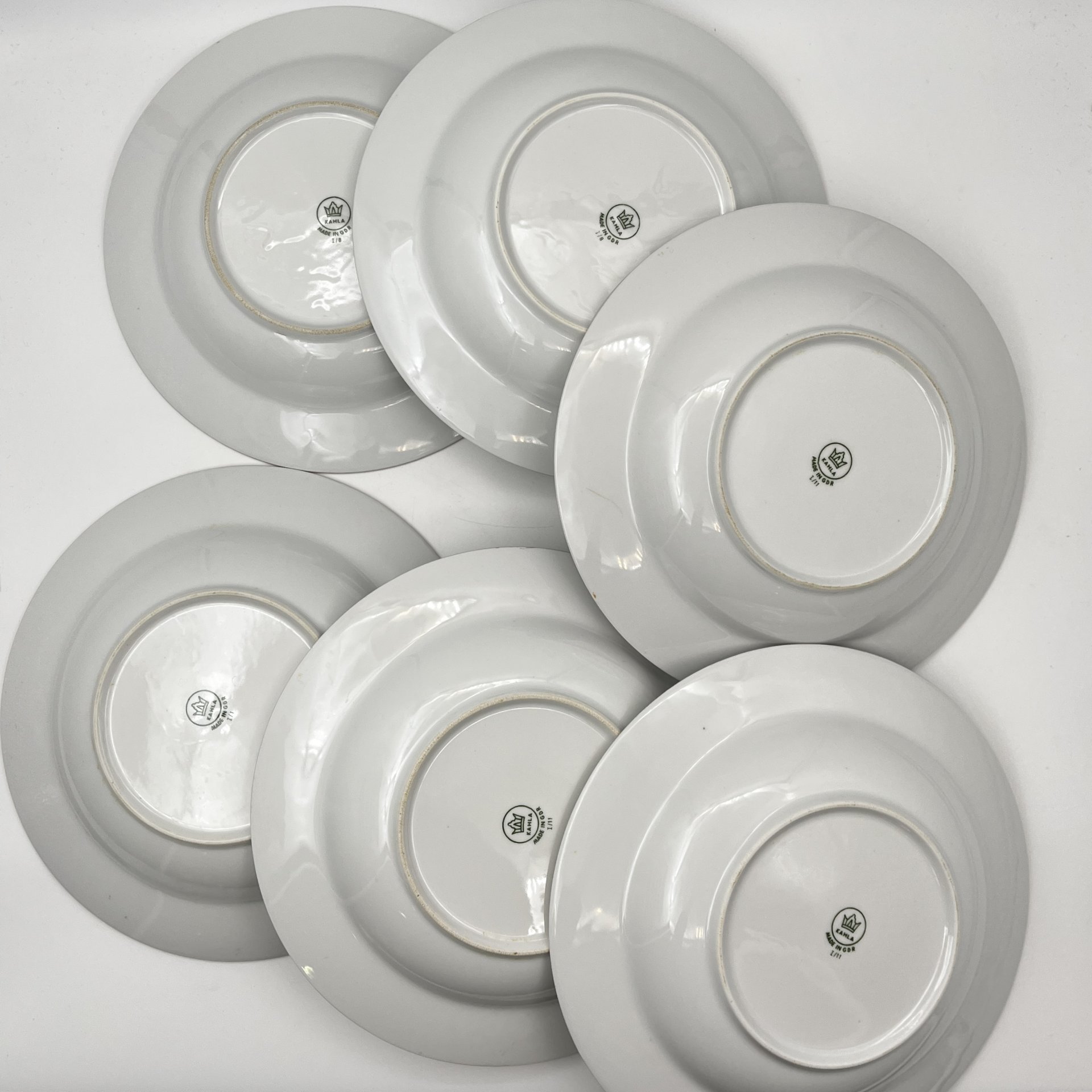 Набор суповых (глубоких) тарелок с цветочным декором на 6 персон