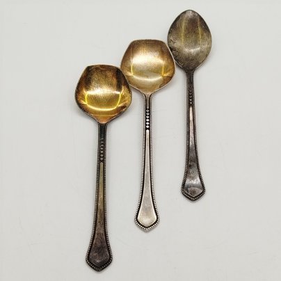 Набор из 3-х лопаток (совочков для чая и варенья) с геометрическим декором