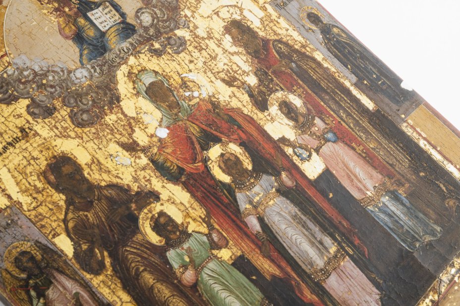 Икона «Вера, Надежда, Любовь и мать их София» с предстоящими Ангелом Хранителем и Преподобными Никоном Радонежским
