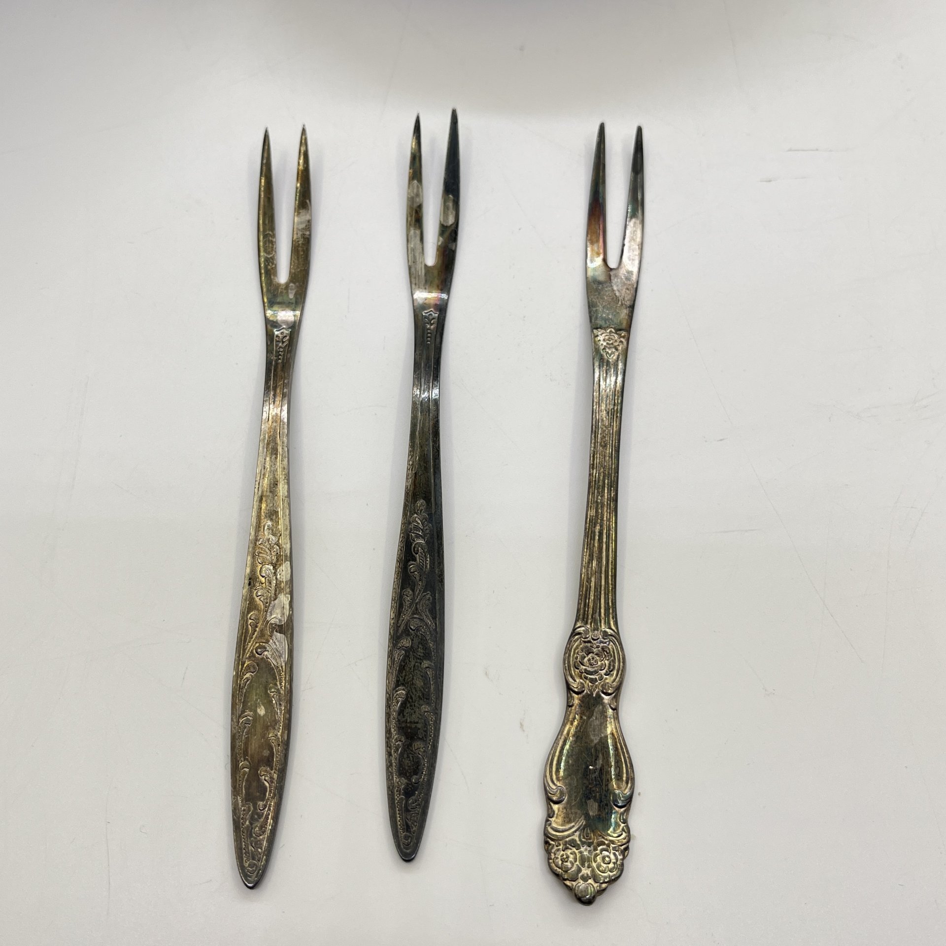 Набор из 3 вилок для лимона, мельхиор (медь-никель), Кольчугинский завод цветных металлов, 1960-1980 гг.