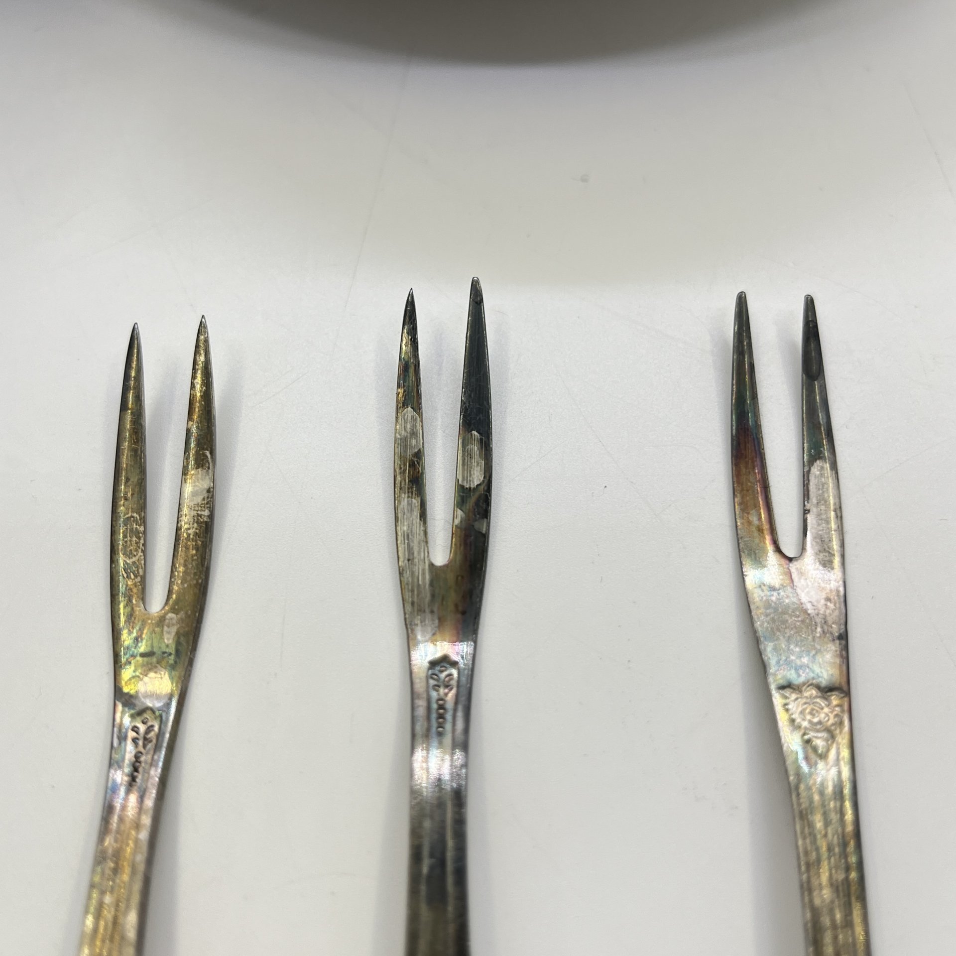 Набор из 3 вилок для лимона, мельхиор (медь-никель), Кольчугинский завод цветных металлов, 1960-1980 гг.