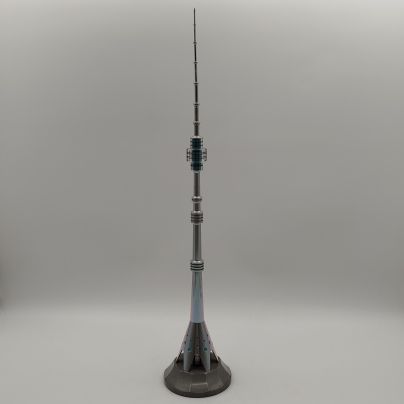 Статуэтка винтажная "Останкинская телебашня", металл, люстр, крашение, СССР, 1960-1980 гг.