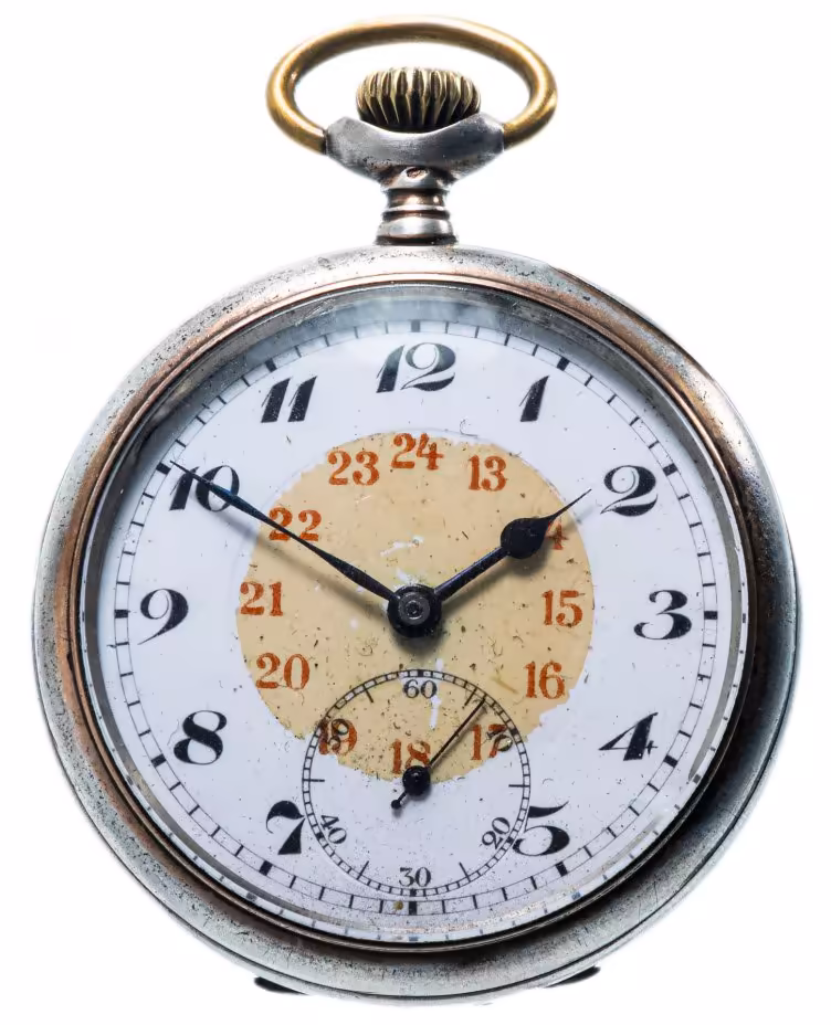 Часы карманные, серебро 800 пр., фирма "Simon PWC", Швейцария, 1950-1970 гг.
