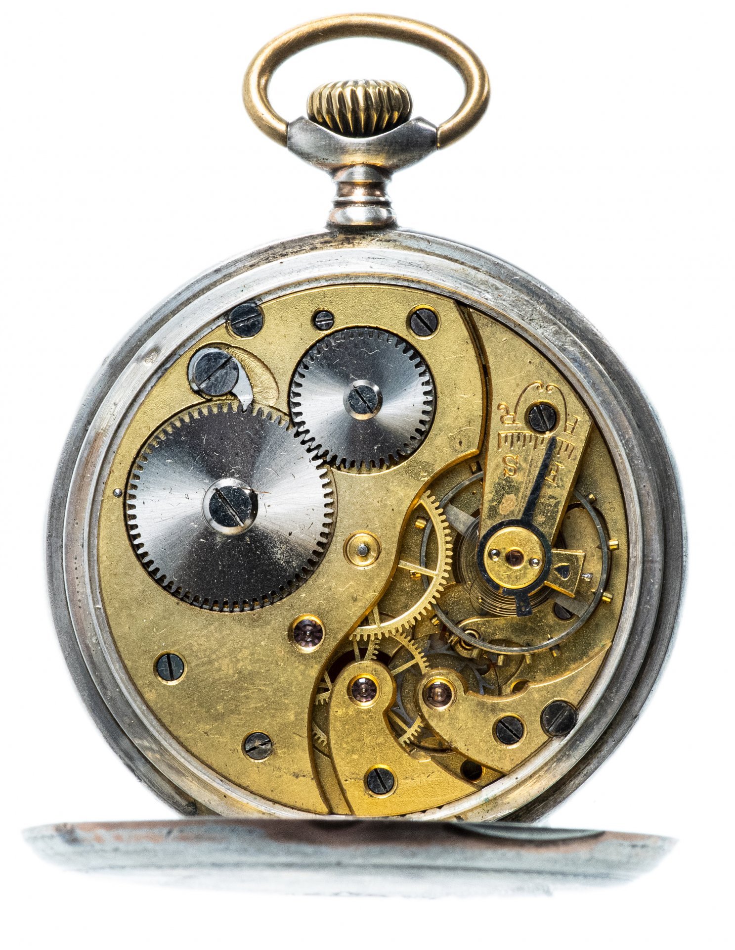 Часы карманные, серебро 800 пр., фирма "Simon PWC", Швейцария, 1950-1970 гг.