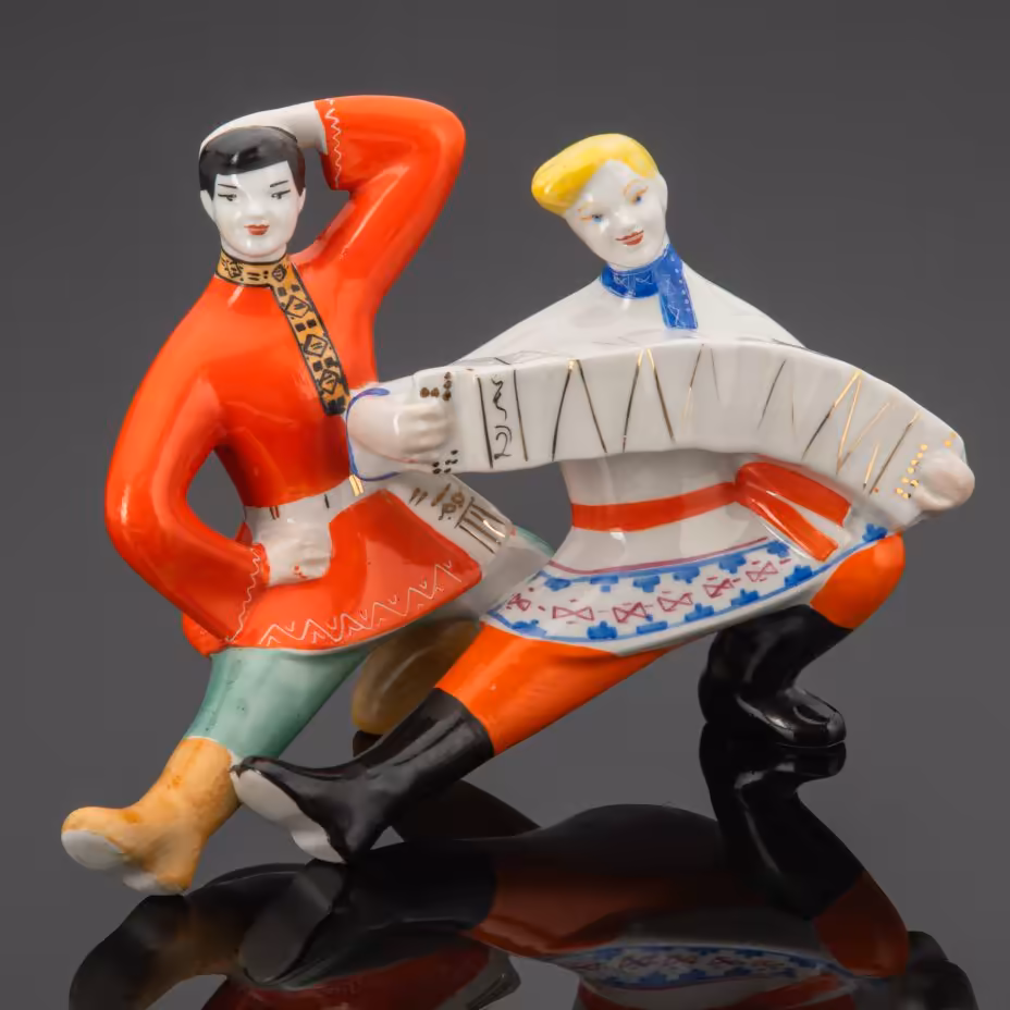 Статуэтка "Русский перепляс", автор Н.Ф. Бобик, Полонский завод художественной керамики (Полонное ЗХК)