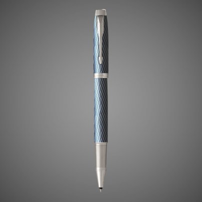 Ручка роллер Parker IM Premium T318 Blue Grey CT, стержень: F, цвет чернил: black, в подарочной упаковке., Лаки и смолы: лак, латунь, нержавеющая сталь, хром
