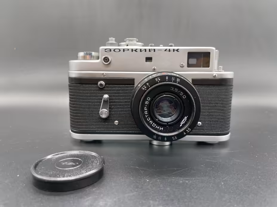 Фотоаппарат "Зоркий-4К" с объективом "Индустар-50" в оригинальном кофре, Красногорский механический завод (КМЗ)