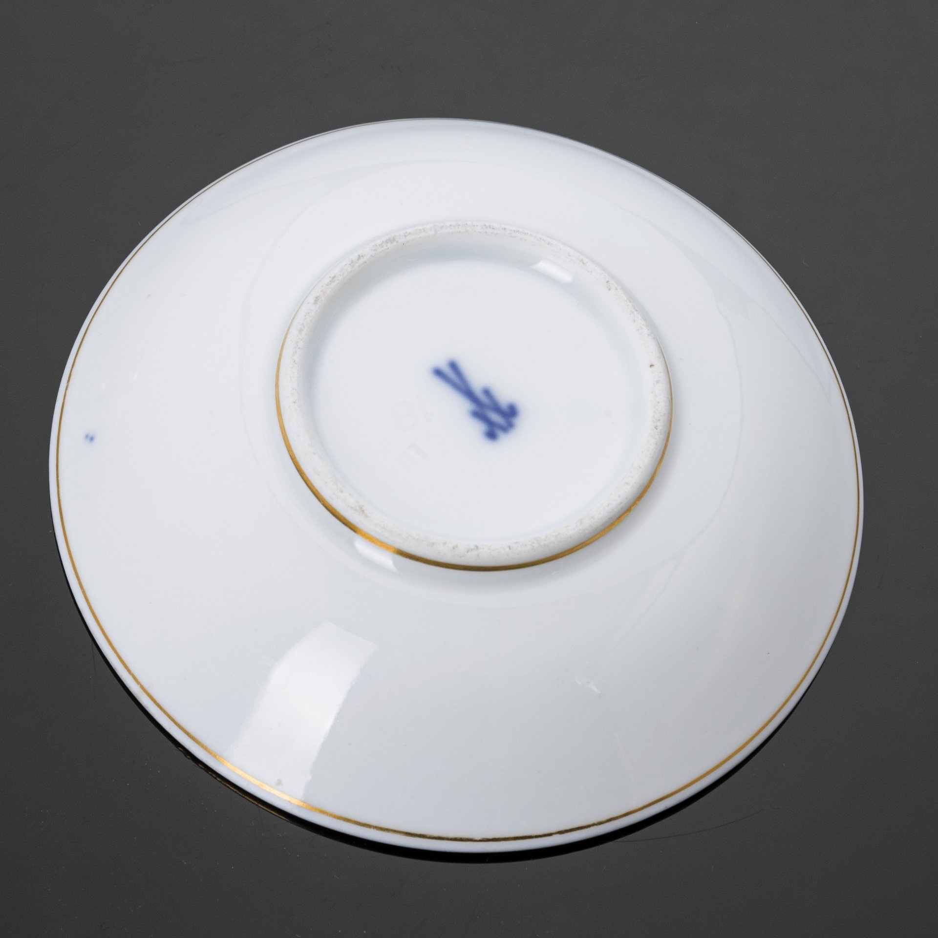 Кофейная пара с цветочным декором и кобальтовым крытьем, Meissen (Мейсенский фарфор)